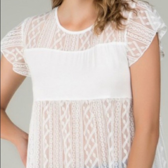 *SALE* POL White Lace Summer Top - Picture 2 of 9
